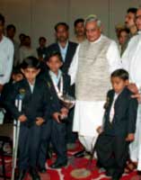  Prime Minister Mr. Atal 
      Bihari Vajpayee meets the boys on their return from London after the Mini 
      Games